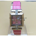 Fashion Stainless Steel Ladies Watch for Womens with Leather Band